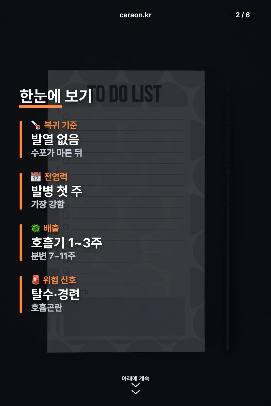 복귀 기준 요약