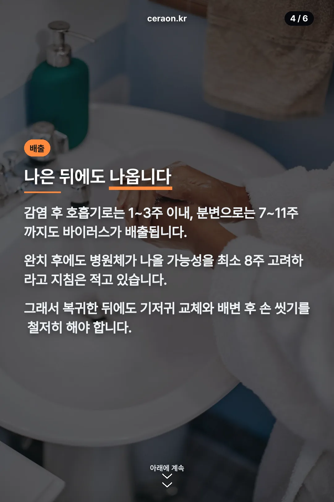 회복 후 바이러스 배출