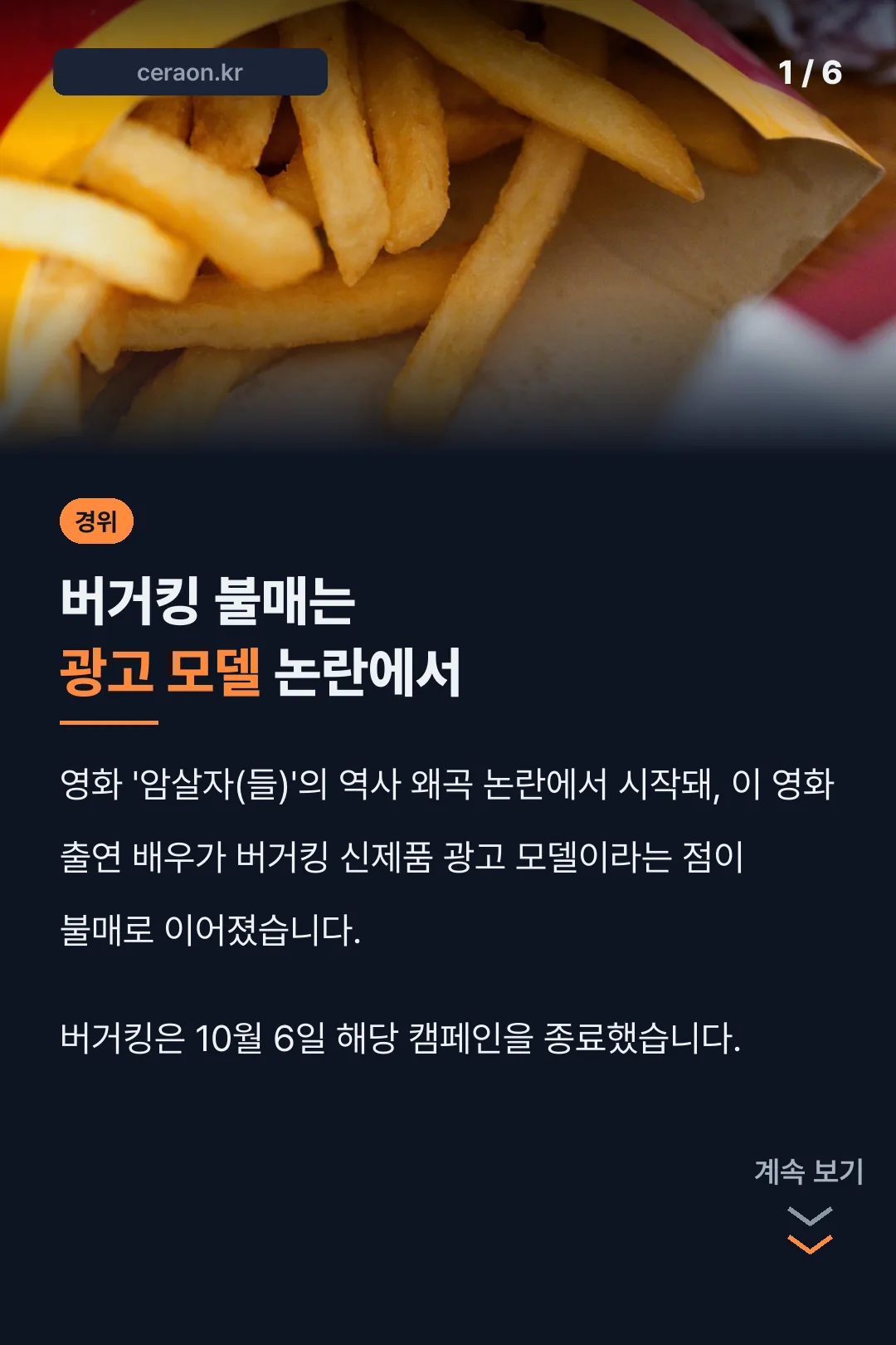 버거킹 불매 경위 요약